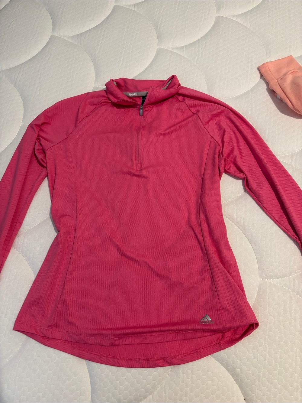 adidas Women's Hot Pink Quarter-Zip Performance Top